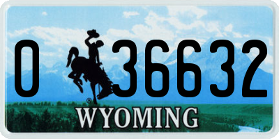 WY license plate 036632