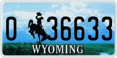 WY license plate 036633