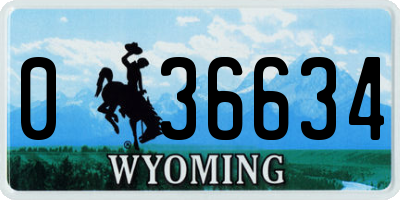 WY license plate 036634