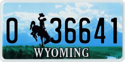 WY license plate 036641