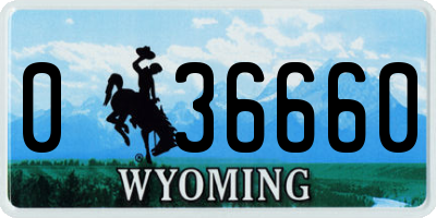 WY license plate 036660