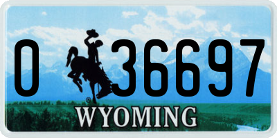 WY license plate 036697