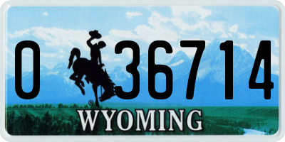 WY license plate 036714