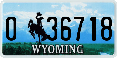 WY license plate 036718