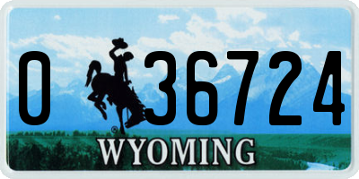 WY license plate 036724