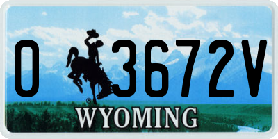 WY license plate 03672V