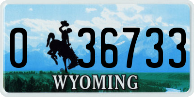 WY license plate 036733