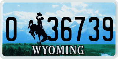WY license plate 036739