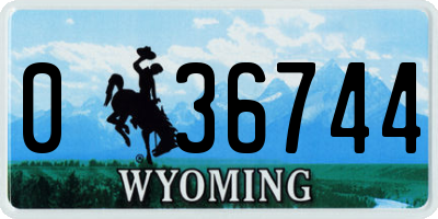 WY license plate 036744