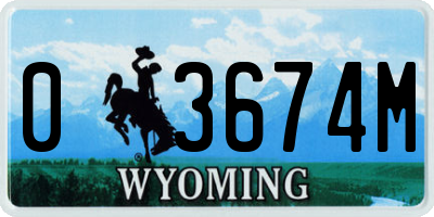 WY license plate 03674M