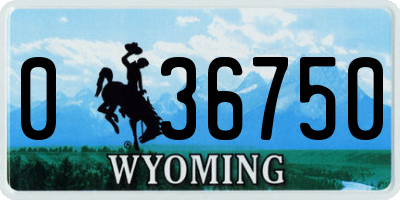 WY license plate 036750