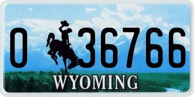 WY license plate 036766