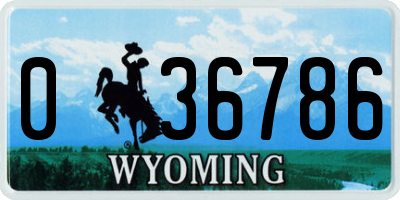 WY license plate 036786