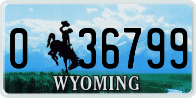 WY license plate 036799