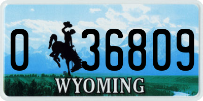 WY license plate 036809