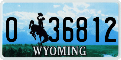 WY license plate 036812