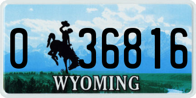 WY license plate 036816