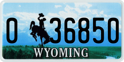 WY license plate 036850