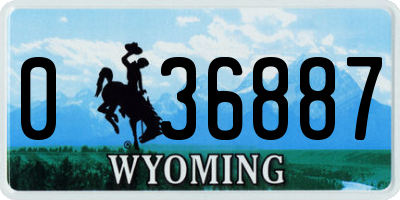 WY license plate 036887