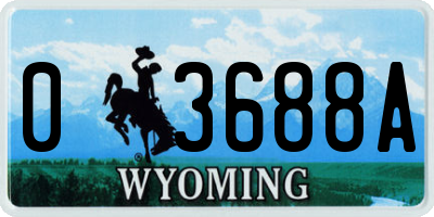 WY license plate 03688A