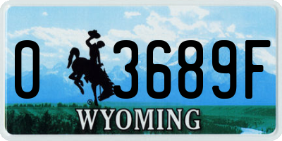 WY license plate 03689F
