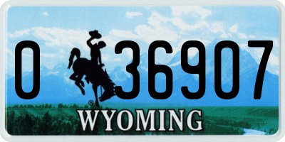 WY license plate 036907