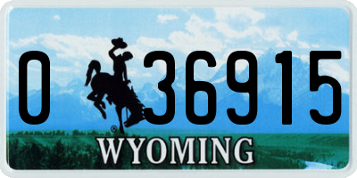 WY license plate 036915