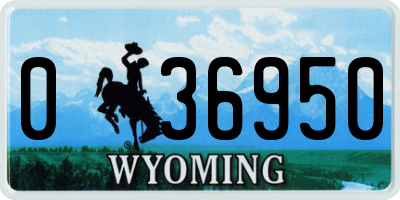 WY license plate 036950