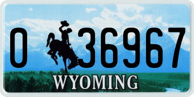 WY license plate 036967