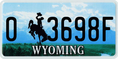 WY license plate 03698F
