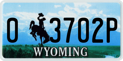 WY license plate 03702P