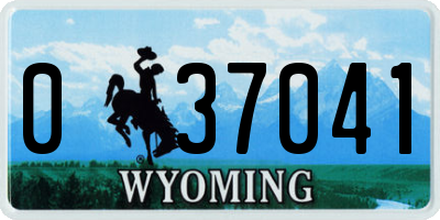 WY license plate 037041