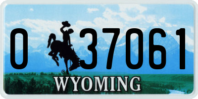 WY license plate 037061