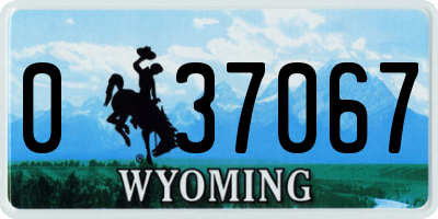 WY license plate 037067