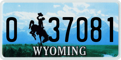 WY license plate 037081