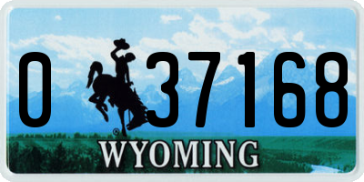 WY license plate 037168