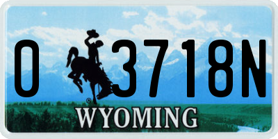 WY license plate 03718N