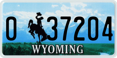 WY license plate 037204