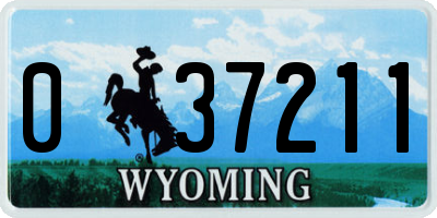 WY license plate 037211