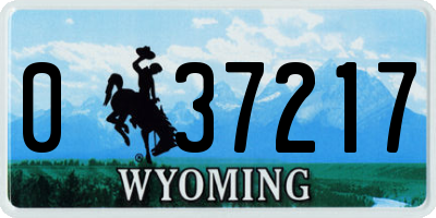 WY license plate 037217