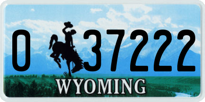 WY license plate 037222