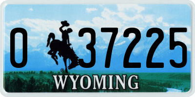 WY license plate 037225