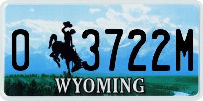 WY license plate 03722M