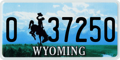 WY license plate 037250