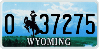 WY license plate 037275