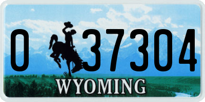 WY license plate 037304