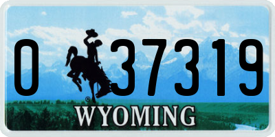 WY license plate 037319