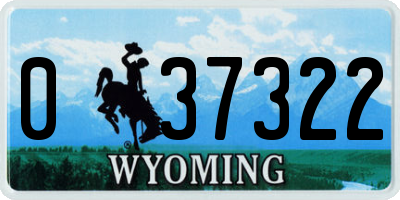 WY license plate 037322