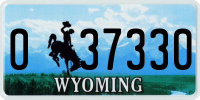 WY license plate 037330