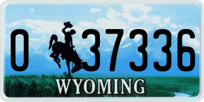 WY license plate 037336